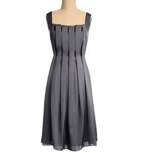 The Limited Gray Pleated Midi Dress